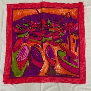 Pink Adrienne Vittadini silk scarf